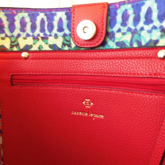 Nanette Lepore Arabella Bow Bag Red, faux leather, satchel tote bag - Picture 9 of 12